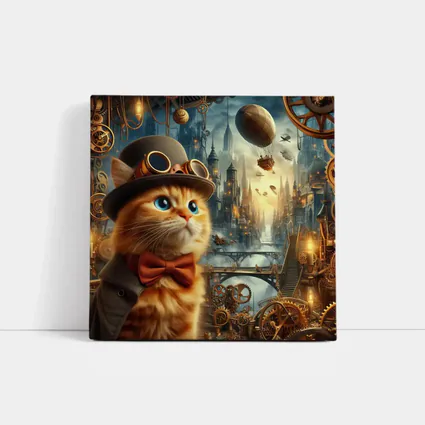 Steampunk Orange Cat Top Hat City