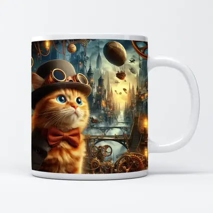 Steampunk Orange Cat Top Hat City