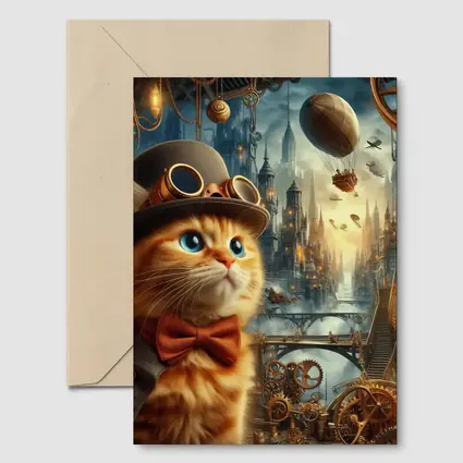 Steampunk Orange Cat Top Hat City