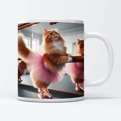 Orange Cat Ballerina Pink Tutu Dance Studio