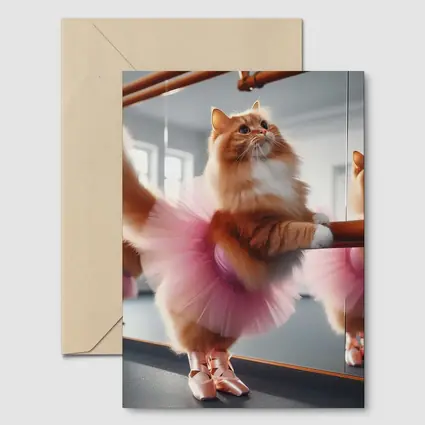 Orange Cat Ballerina Pink Tutu Dance Studio