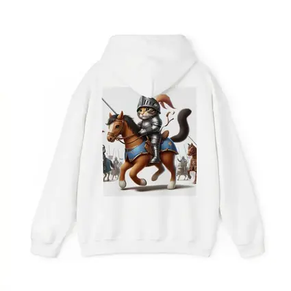 Cat Knight in Armor Riding Horse