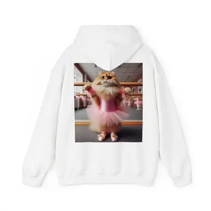 Fluffy Orange Cat Ballet Dancer Pink Tutu