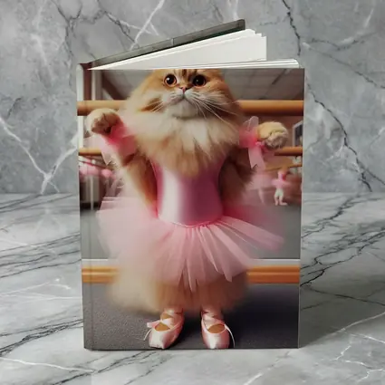 Fluffy Orange Cat Ballet Dancer Pink Tutu