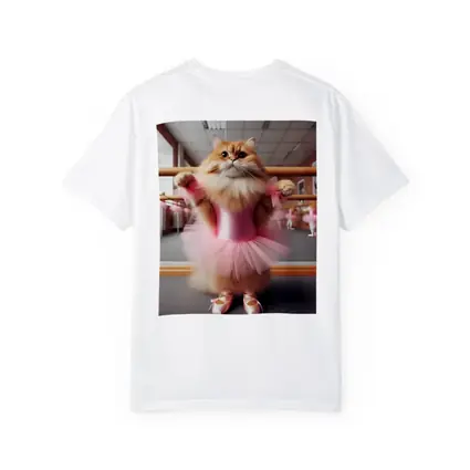 Fluffy Orange Cat Ballet Dancer Pink Tutu