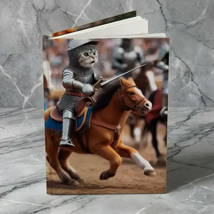 Cat Knight Riding Horse Medieval Tournament