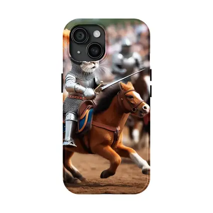 Cat Knight Riding Horse Medieval Tournament