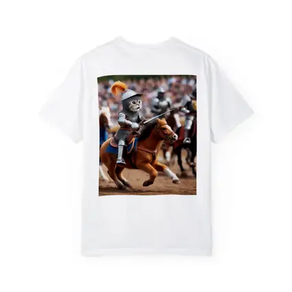 Cat Knight Riding Horse Medieval Tournament