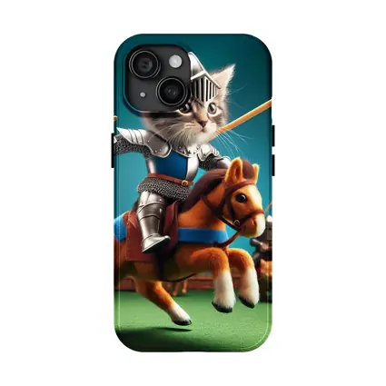 Kitten Knight Jousting on Toy Horse