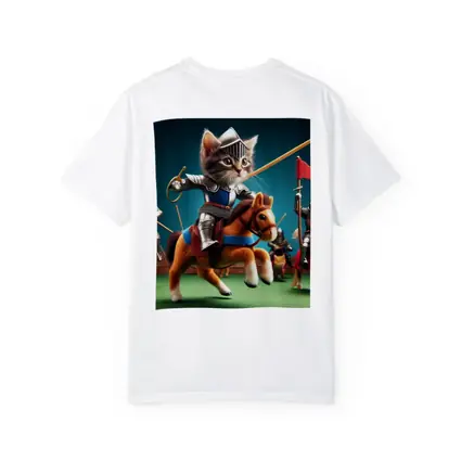Kitten Knight Jousting on Toy Horse