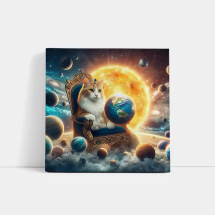 Royal Cat on Throne Space Galaxy