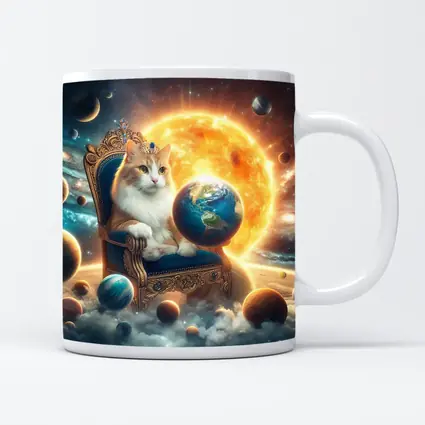 Royal Cat on Throne Space Galaxy
