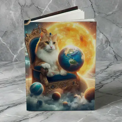 Royal Cat on Throne Space Galaxy