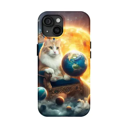 Royal Cat on Throne Space Galaxy