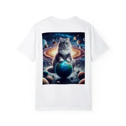 Gray Cat Ruling Space Planets Galaxy