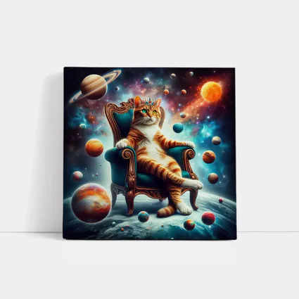 Royal Cat King Throne Space Planets