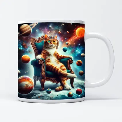 Royal Cat King Throne Space Planets