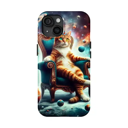 Royal Cat King Throne Space Planets