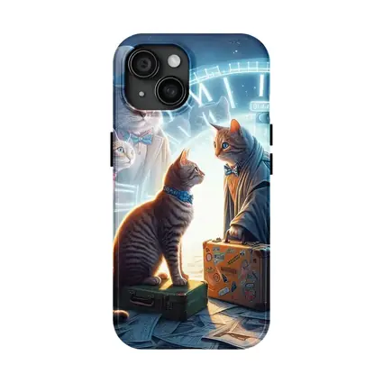 Cats Time Travel Fantasy Surreal Night Scene