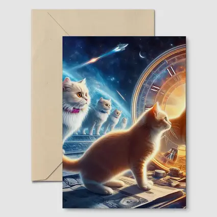 Cats Time Travel Space Money Fantasy Art