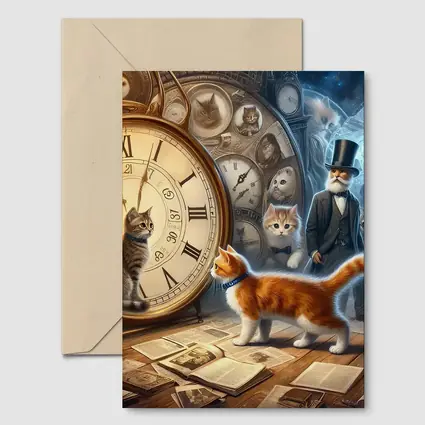Cats Time Travel Fantasy Steampunk Scene