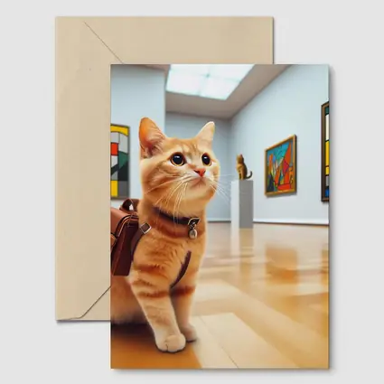 Orange Tabby Cat Art Gallery Museum