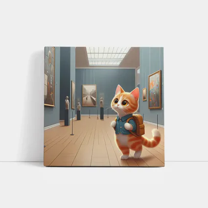 Cute Orange Cat Art Gallery Museum