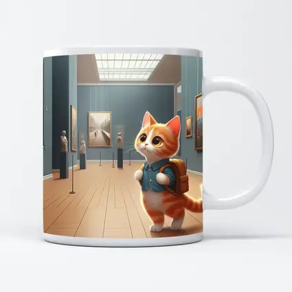 Cute Orange Cat Art Gallery Museum
