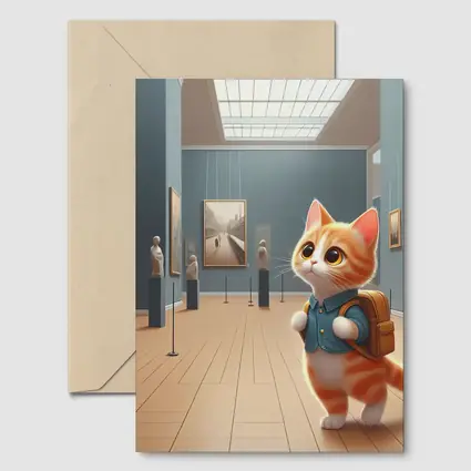 Cute Orange Cat Art Gallery Museum