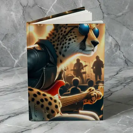 Cheetah Guitarist Leather Jacket Concert Stage