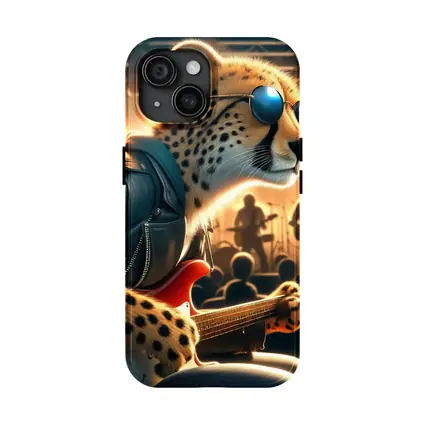 Cheetah Guitarist Leather Jacket Concert Stage