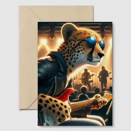 Cheetah Guitarist Leather Jacket Concert Stage