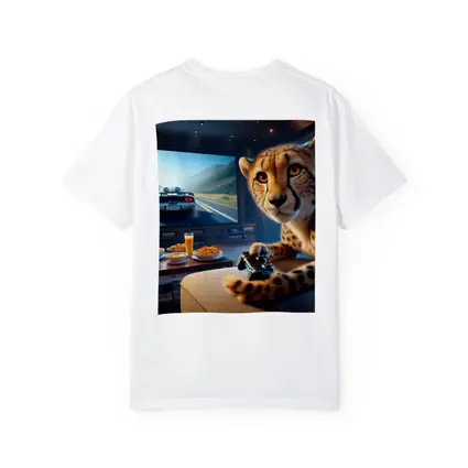 Cheetah Playing Video Games Living Room
