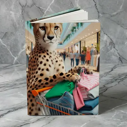 Cheetah Shopping In Busy Fashion Mall