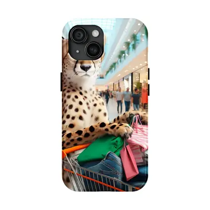 Cheetah Shopping In Busy Fashion Mall