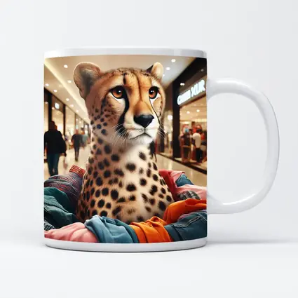 Cheetah Shopping in Busy Fashion Mall