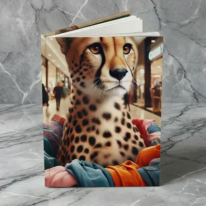 Cheetah Shopping in Busy Fashion Mall