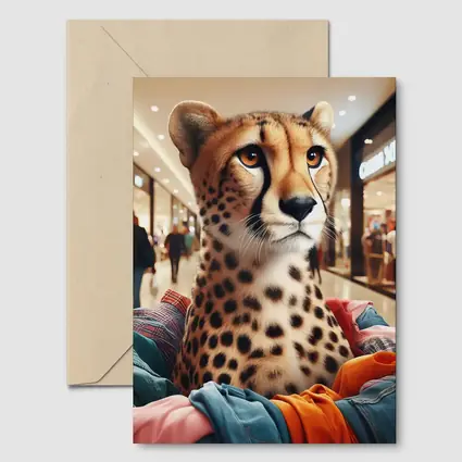 Cheetah Shopping in Busy Fashion Mall