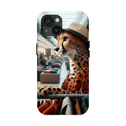 Cheetah Wearing Hat Shopping Fashion Store