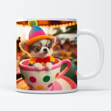 Chihuahua Puppy Clown Hat Teacup Carnival