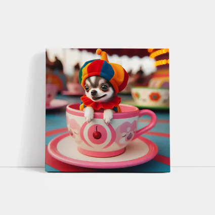 Chihuahua Clown Hat Teacup Carnival Ride