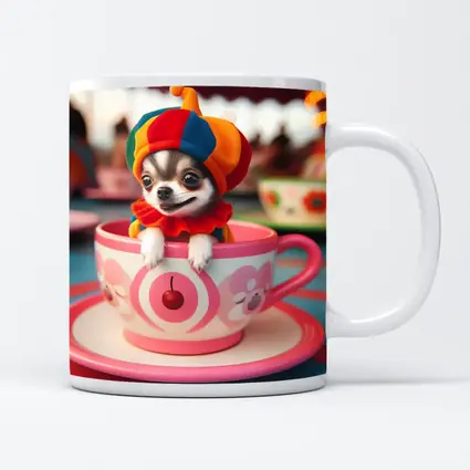Chihuahua Clown Hat Teacup Carnival Ride
