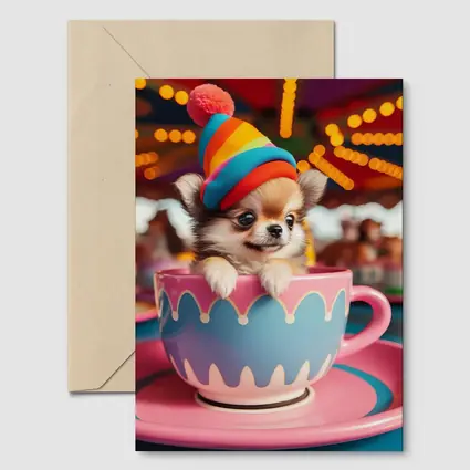 Chihuahua Puppy Teacup Ride Carnival Background