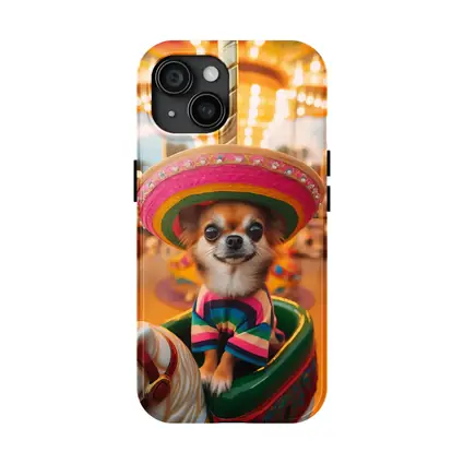 Chihuahua Sombrero Carousel Colorful Fair Background