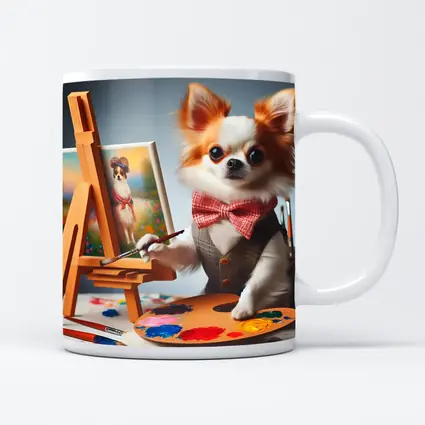 Chihuahua Artist Painting Portrait Bow Tie