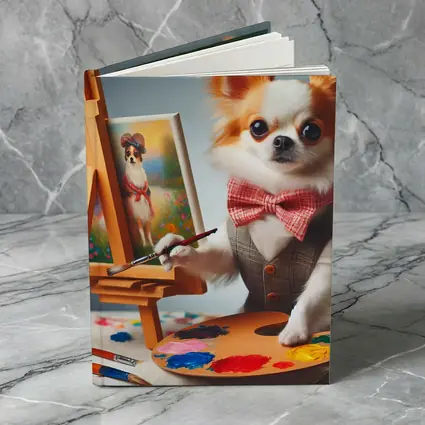 Chihuahua Artist Painting Portrait Bow Tie