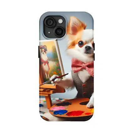 Chihuahua Artist Painting Portrait Bow Tie