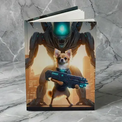 Chihuahua Armed Hero Alien Cyberpunk City