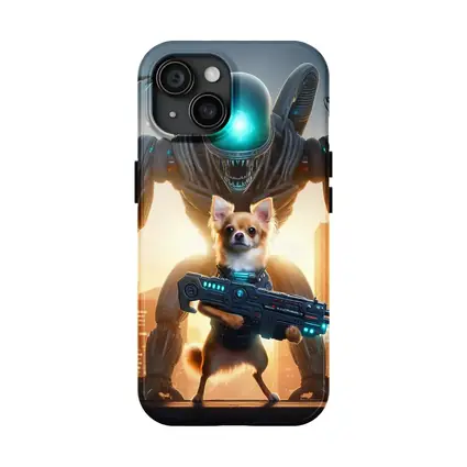 Chihuahua Armed Hero Alien Cyberpunk City