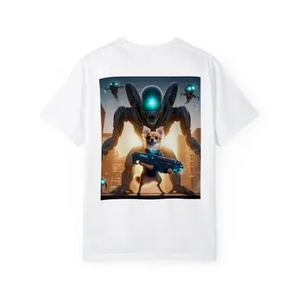 Chihuahua Armed Hero Alien Cyberpunk City